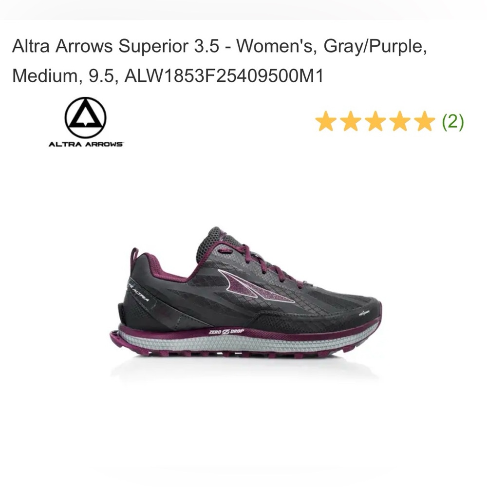 Altra Arrows Superior 3.5 - Women's, Gray/Purple AFW1853F-2 - Size 6.5